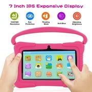 Veidoo Kids Tablet, 32GB Storage WiFi 7 inch Android Tablet for Toddler, 7’’ IPS HD Display, Learning Tablet with IWAWA App, Childrens Tablet with Silicone Case (Pink)