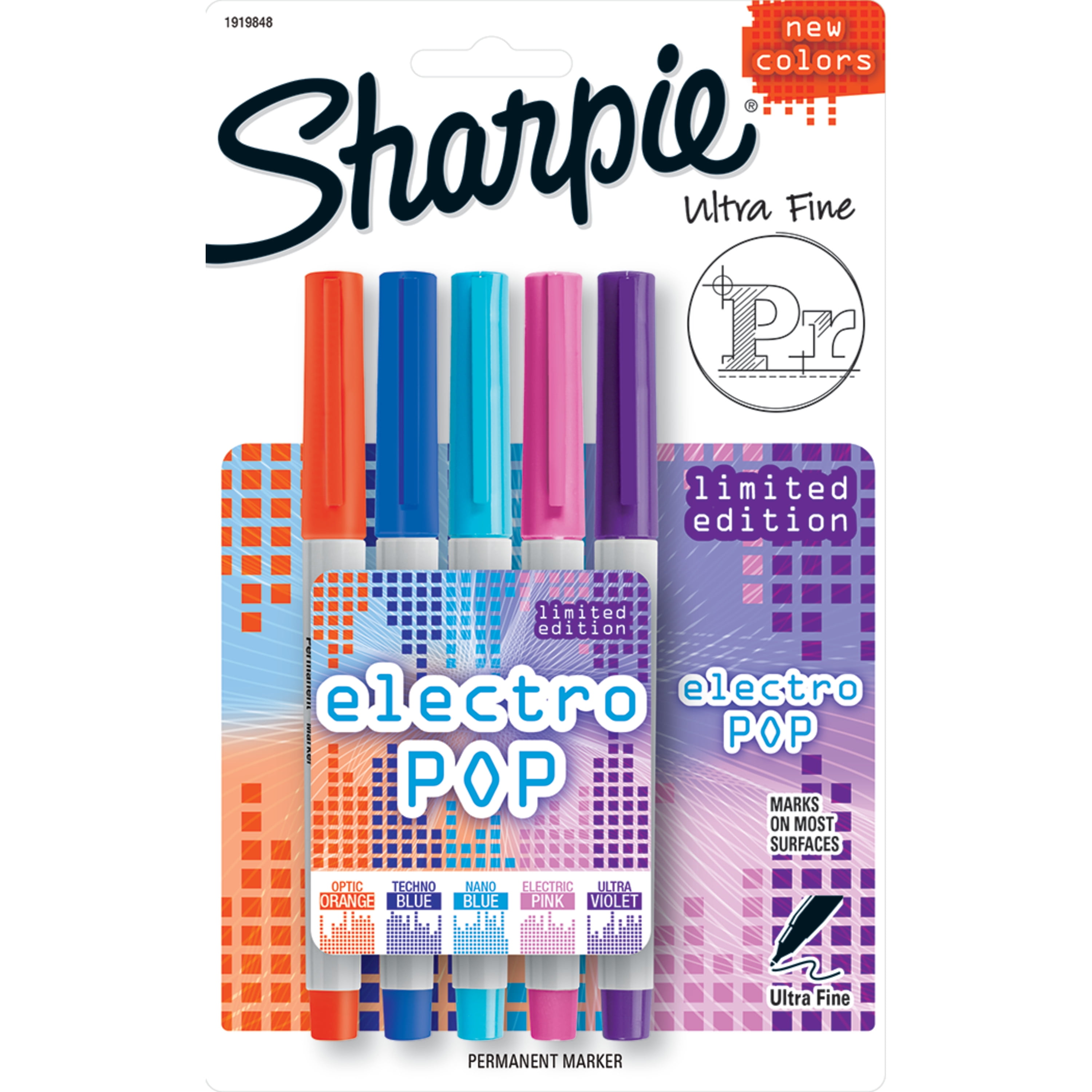 Sharpie Electropop 5-Marker Set, Ultra Fine