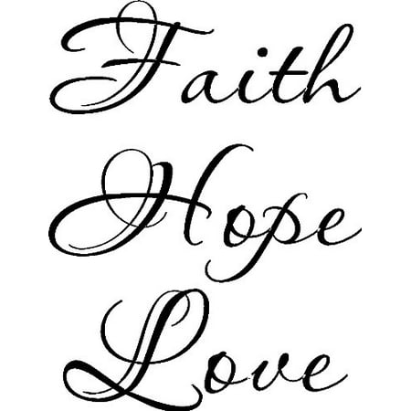 Faith Hope Love Vinyl Wall Art, 1 Corinthians 13. Our Inspirational Christian Scripture Bible Verse Inspired Wall Arts are made in the USA. Love