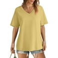 thumbnail image 2 of Admvng Womens Tops V-neck Loose Casual Fashion Short Sleeved Top Short Sleeved V-neck Top/shirt S-2XL, 2 of 6