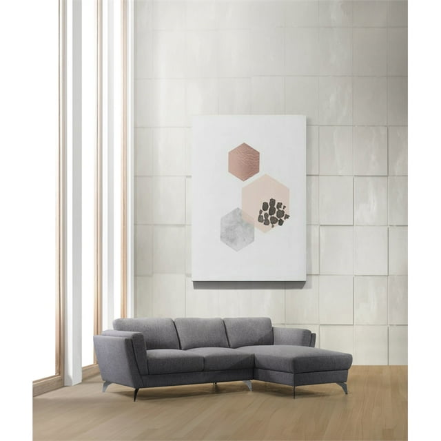 ACME Beckett Fabric L-Shaped Sectional Sofa in Gray