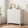 thumbnail image 3 of Ataucjin Fluted Storage Cabinet, Modern Sideboard Buffet Cabinet with Doors and Shelves, Small Console Cabinet with Storage, Wooden Accent Cabinet for Entryway, Living Room, Dining Room, White, 3 of 6