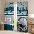 thumbnail image 2 of Erosebridal Soccer City Curtains for Living Room, American Football 30%-50% Blackout Curtains Set of 2 (38x45), Vintage Rugby 30%-50% Black Out Curtains, Window Drapes Room Decor, 2 of 6