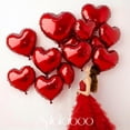 thumbnail image 3 of 15Pcs Red Heart Balloons Helium 18 Inch Heart Shaped Foil Balloons for Valentines Day Mother's Day Engagement Anniversary Birthday Bridal Wedding Party Decorations, 3 of 6