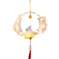 thumbnail image 1 of PENGXIANG Portable Luminous Lantern Simulation Flowers Tassel Charms DIY Educational Toy Atmosphere Decoration Cute Handmade LED Rabbit Lotus Lamp Glowing Ornament for New Year, 1 of 8