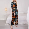 thumbnail image 3 of Balery Flame Metal Skull Conjunto de Pijama con Estampado para Mujer, Conjunto de Dos Piezas con Manga Larga, Ropa de Dormir Suave con Bolsillos, Pijamas Cómodos-Medium, 3 of 7