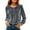 Gray, variant on Women's Fall Velvet Shirts Long Sleeve Round Neck Casual Pleated Solid Color Fall Winter Tops Blouse Olive Green