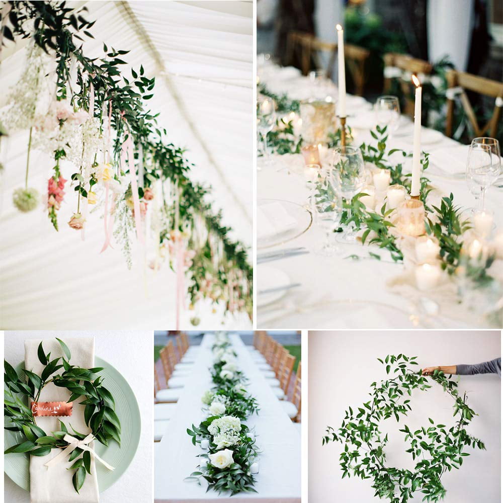 Wedding Artificial Hanging Willow Vines Silk String Plant Leaves Decor Fake 