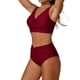 thumbnail image 5 of Tankini Moda Mujer Sin Mangas Sólido Bikini Traje de Baño Push-Up Acolchado Traje de Baño Blusa Pantalones Cuello en V Nudo Delantero Conjuntos de Dos Piezas Traje de Baño de Dos Piezas para Mujer Tra, 5 of 6