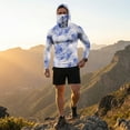 thumbnail image 6 of GrmtClth Mens Fishing Shirts Outdoor Solid Color Casual Long Sleeve Lightweight Hoodie with Face Mask Upf 50+ Sun Protection Tops Light Purple XL, 6 of 9
