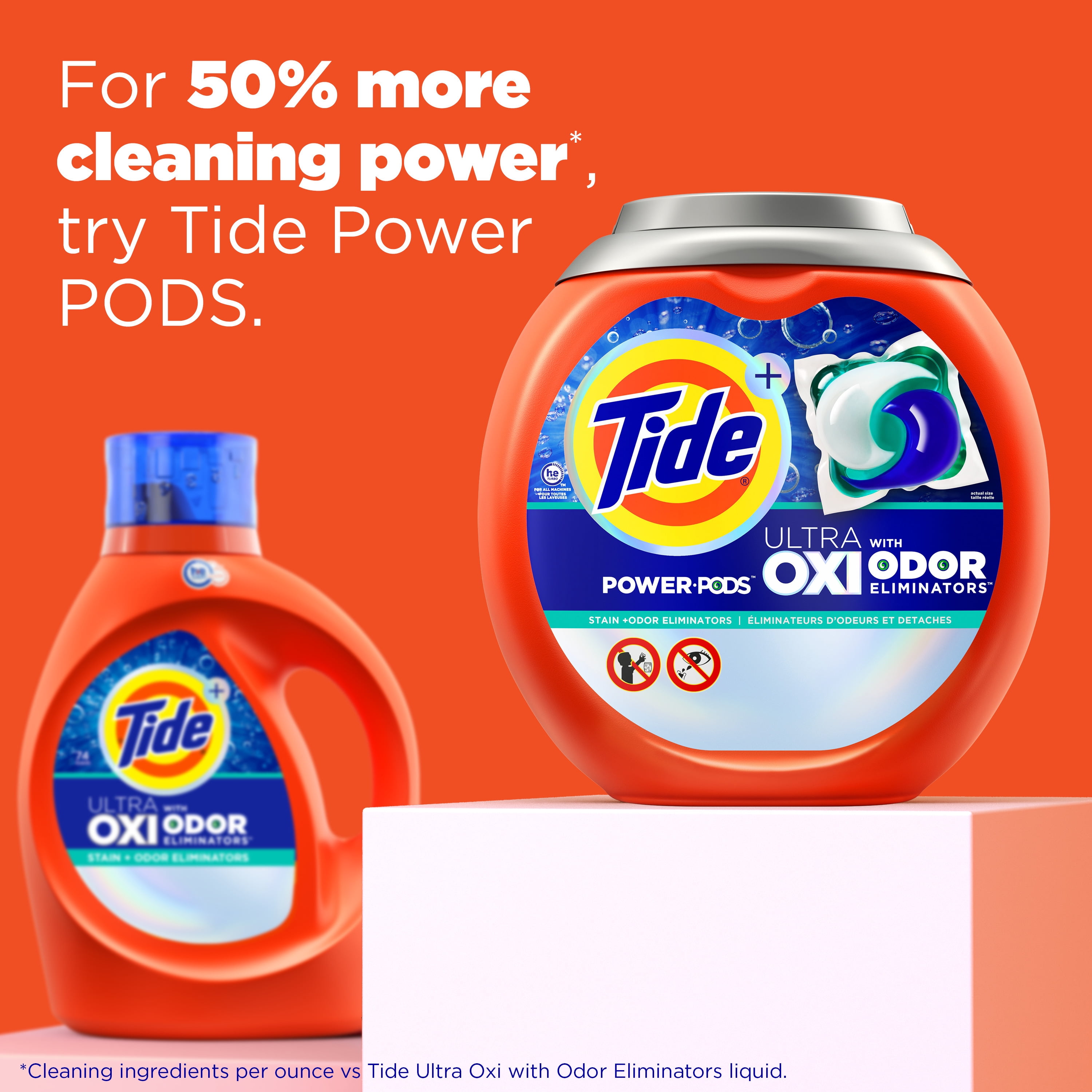 Tide Ultra OXI with Odor Eliminators Liquid Laundry Detergent, 94 Loads, 132 fl oz