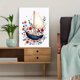 thumbnail image 5 of Qisvanset Framed Canvas Wall Art 12x16 Inch Wildflower Sailboat Girl Nautical Nursery Print Art, 5 of 5