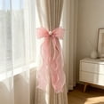 thumbnail image 2 of Yhmxh Sheer Organza Bow Curtain Tiebacks with Wavy Streamers, Pre-Tied Elegant Ribbon Bow Curtain Holdbacks, Decorative Window Curtain Tie Backs for Bedroom Living Room Wedding Home Decor, 2 of 6