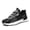 Black, variant on Black Walking Shoes Men Classic Lightweight Arch Support Mens Casual Shoes Lace Up Thick Sole Mesh Athletic Sneakers for Women Gym Workout