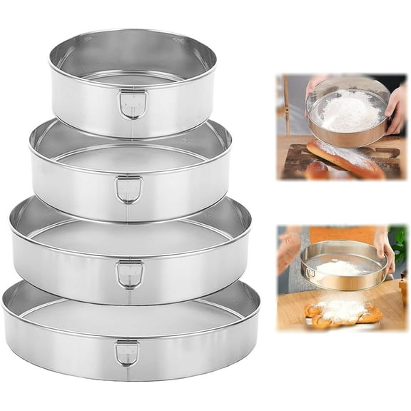 Stainless Steel Baking Sifter Set, 4 Count