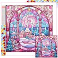 thumbnail image 1 of 5D DIY Con Cuentas Cuadradas Vidrieras Invierno 45x45cm Rosa, 1 of 9