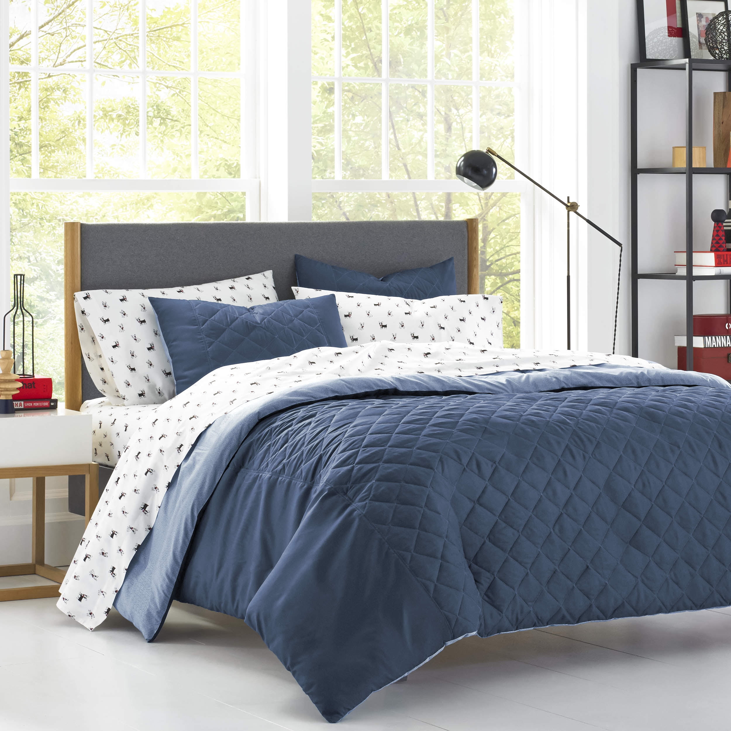 Poppy & Fritz Topper Navy Duvet Set, Full/Queen