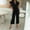 Black, variant on OVBMPZD Black Jumpsuits for Women Dressy Formal Wide Leg V Neck Ruffle Wedding Flowy Tunic Jumpsuits Rompers for Women L