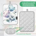 thumbnail image 3 of Oven Mitts 2 Pcs Pot Holders Sets Heat Resistant Hot Pads for Kitchen Cooking Baking 7"x9.8" Beautiful Ink Tulips, 3 of 7