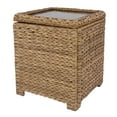 thumbnail image 1 of Krikacy Wicker Storage Cabinet Side Table,All-Weather HDPE Hand-Woven Rattan End Table, Light Brown, 1 of 6