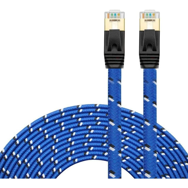 Nylon Cat 7 Cable 80Ft, Cat7 RJ45 Network Patch Cable Flat 10