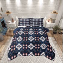 Manfei Western Retro Aztec Bedding Comforter Set, Bohemian Hippie Geometric Twin Comforter Sets, Teens Kids Adult Reversible Bedding Set, Lightweight Room Decor, 2pcs