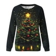 thumbnail image 5 of Tumotour Christmas Sweater for Women Christmas Print Hoodless Sweatshirt Crewneck Long Sleeve Pullover Sweatshirt Tunic Blouse, 5 of 6