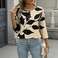 thumbnail image 5 of Sakmal Business Casual Womens Blouses Button Down Beige Shirts Henley Floral 3/4 Sleeve Tops for Women, 5 of 9