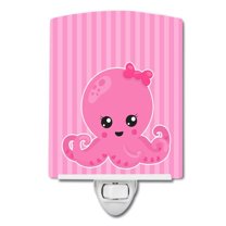 Nautical Pink Octopus Ceramic Night Light