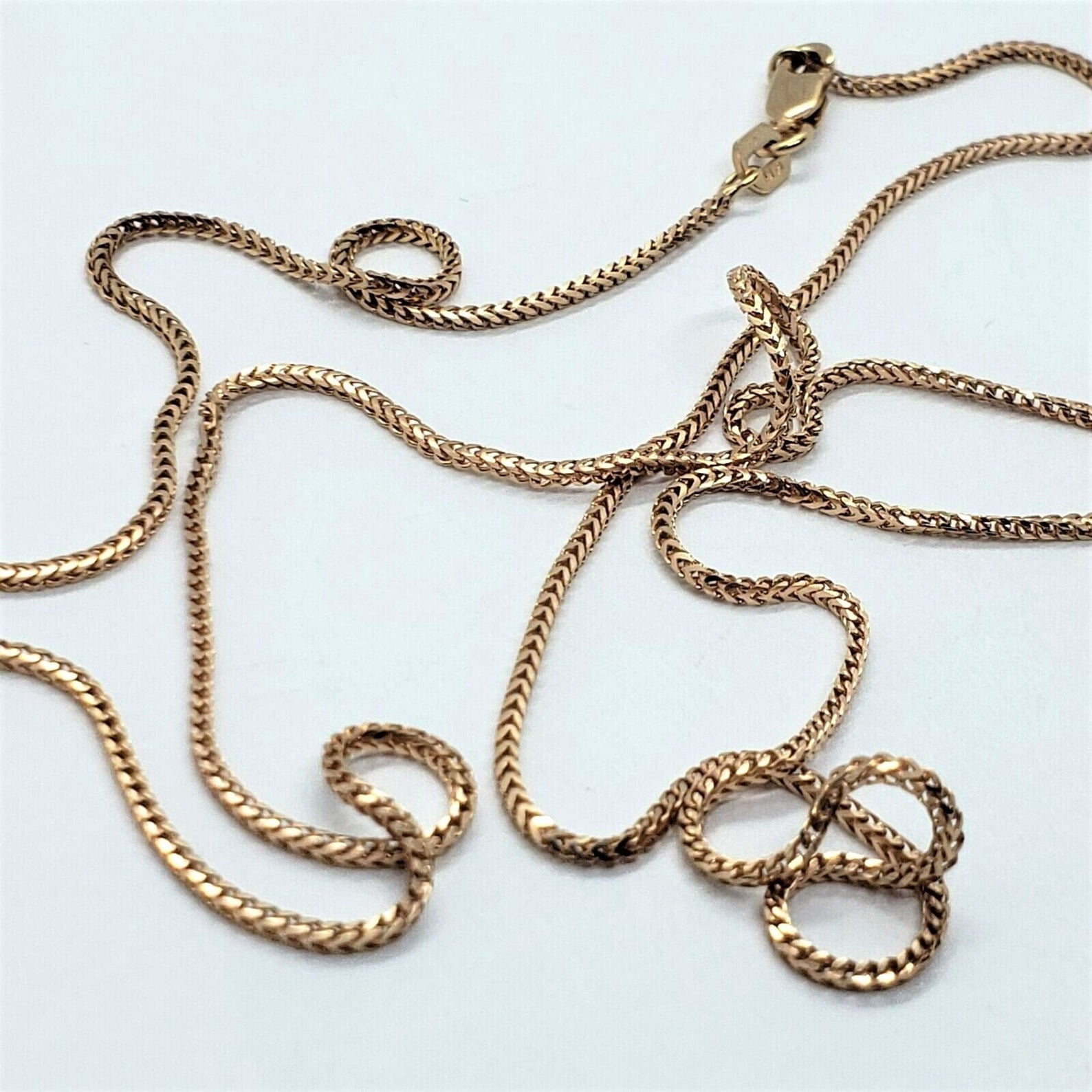 14K Solid Rose Gold Franco Necklace Chain 1.5mm