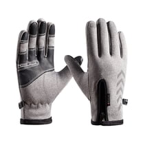 QSAWXQZ Men's Fleece Lined Skiing Gloves Non Slip Windproof Waterproof Winter Work Gloves for Outdoor Gray Free Size
