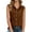 r-131Brown14, variant on Women Shirts Lapel Elegant Sleeveless Clean Button Front Solid Color Tailored Collar Lightweight Breathable Summer Blouses For Women Business Casual