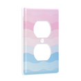 thumbnail image 2 of Yayeee Duplex Wall Plate 1-Gang 4.5"x2.7" Home Receptacle Light Switch Decorative Outlet Cover, Light Pink Stripes, 2 of 7