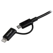 Apple Lightning or Micro USB to USB Cable - 1m (3ft), Black