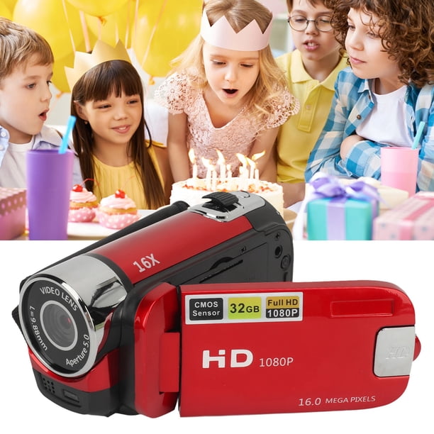Cámara de Vídeo Digital, Cámara de Vídeo Digital 1080p 16 MP Con Pantalla Giratoria de 2,4 Pulgadas, Videocámara Grabadora de Vídeo Con Zoom 16x Con Luz de Relleno