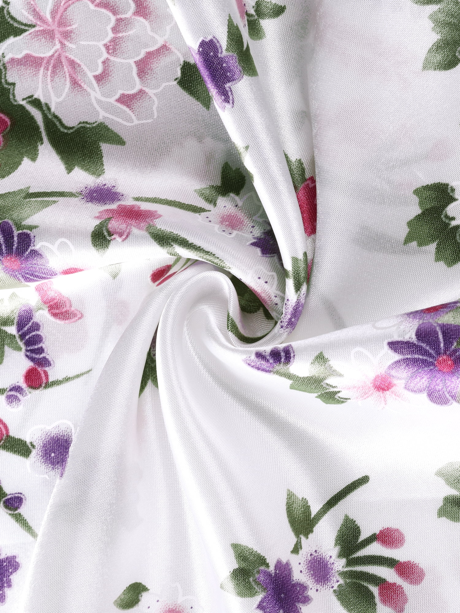 DARING DIVA Women's Satin Slip Silky Mini Floral Nightgowns S White