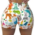 thumbnail image 2 of Haiem Animals No Front Seam Biker Shorts for Women Yoga Workout Gym Bike Shorts with Tummy Control Moisture-Wicking-Small, 2 of 9