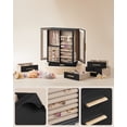 thumbnail image 5 of SONGMICS Caja Joyero Giratorio 360°, Caja de Joyas con 5 Cajones, Ventanas Laterales de Cristal, Gran Capacidad, Almacenamiento Vertical, Diseño Abierto, Idea de Regalo, Negro Tinta, 5 of 5