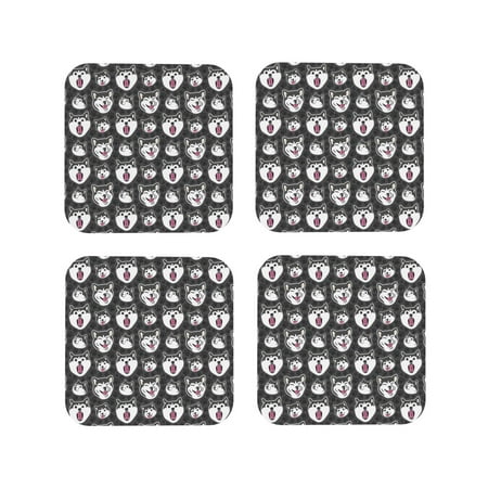 

Tideii Husky for Leather Coasters 4 Pieces Anti-fouling and Anti-scalding Decorative Coasters Suitable for Restaurants Kitchens Coffee Shops-Square