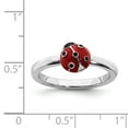 thumbnail image 5 of 925 Sterling Silver Stackable Expressions Red & Black Enamel Ring Size: 10; for Adults and Teens; for Women and Men, 5 of 5