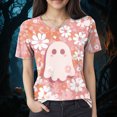 thumbnail image 2 of vigerkar Halloween Shirts for Women Ghost T-Shirt Short Sleeve Halloween Party Tee Tops (White, XXL), 2 of 4