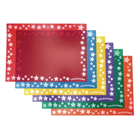 Colorations Keep-It-Clean Plastic Art Mats - Set of 6