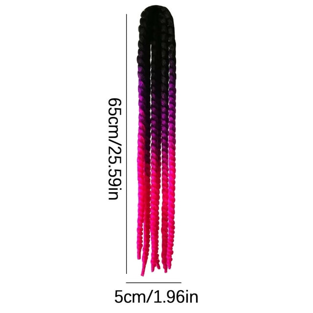 Motorcycle Helmet Braid Wig Accessory with Suction Cup and Adhesive Mounting for Full Coverage Braided Hair Style 65 in x 5 cm