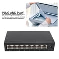 thumbnail image 3 of Switch De Red De 8 Puertos, Switch Fast Ethernet 10 100 1000Mbps, Protección Contra Truenos, Caja Metálica, Diseño Sin Ventilador, Para Escuelas, Familias,, 3 of 7