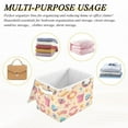 thumbnail image 6 of Yayeee Collapsible Cube Storage Bin with Lid Fabric Closet Decorative Basket with Handles, Blue Beach Toys Pattern, 6 of 7