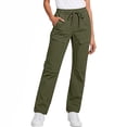 thumbnail image 3 of Binmer Women's High Waisted Straight Leg Cargo Pants with Pockets,Drawstring Casual Loose Jogger Pants Green,Womens Plus XL, 3 of 8