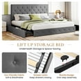 thumbnail image 6 of Sha Cerlin Light Grey King Fabric Platform Bed Frame with 4 Storage Drawers & Adjustable Headboard, Adult, 6 of 8
