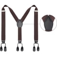 thumbnail image 2 of Men Button Suspenders Adjustable, Heavy Duty Y-Back Elastic Tuxedo Elastic Mens Suspenders with Leather Buttons End, 2 of 10