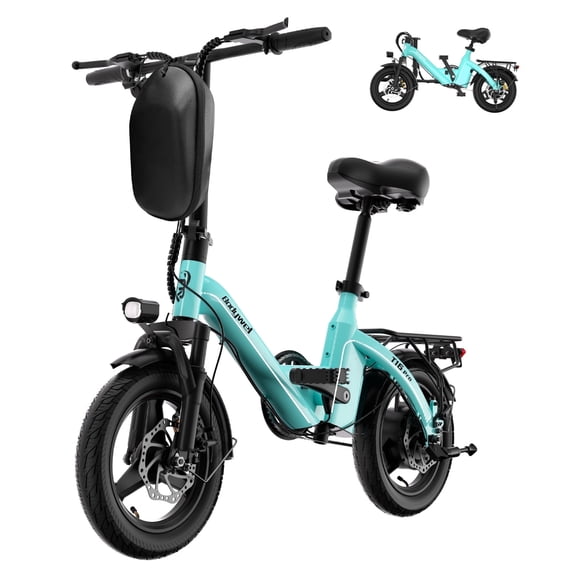 Bodywel 14" Electric Bike for Adults, 500W Motor E Bike for Teens Riders, 36V 10Ah Battery, Folding Electric Bicycle, Mini Commuter Ebikes, UL2849