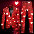thumbnail image 2 of ASFGIMUJ Men's Valentine's Day Suit Set Heart Print Blazer Jacket and Pants 2-Piece Novelty Party Outfit, 2 of 6